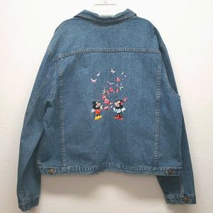Disney Mickey Mini Denim Jean Jacket EUC  XXL